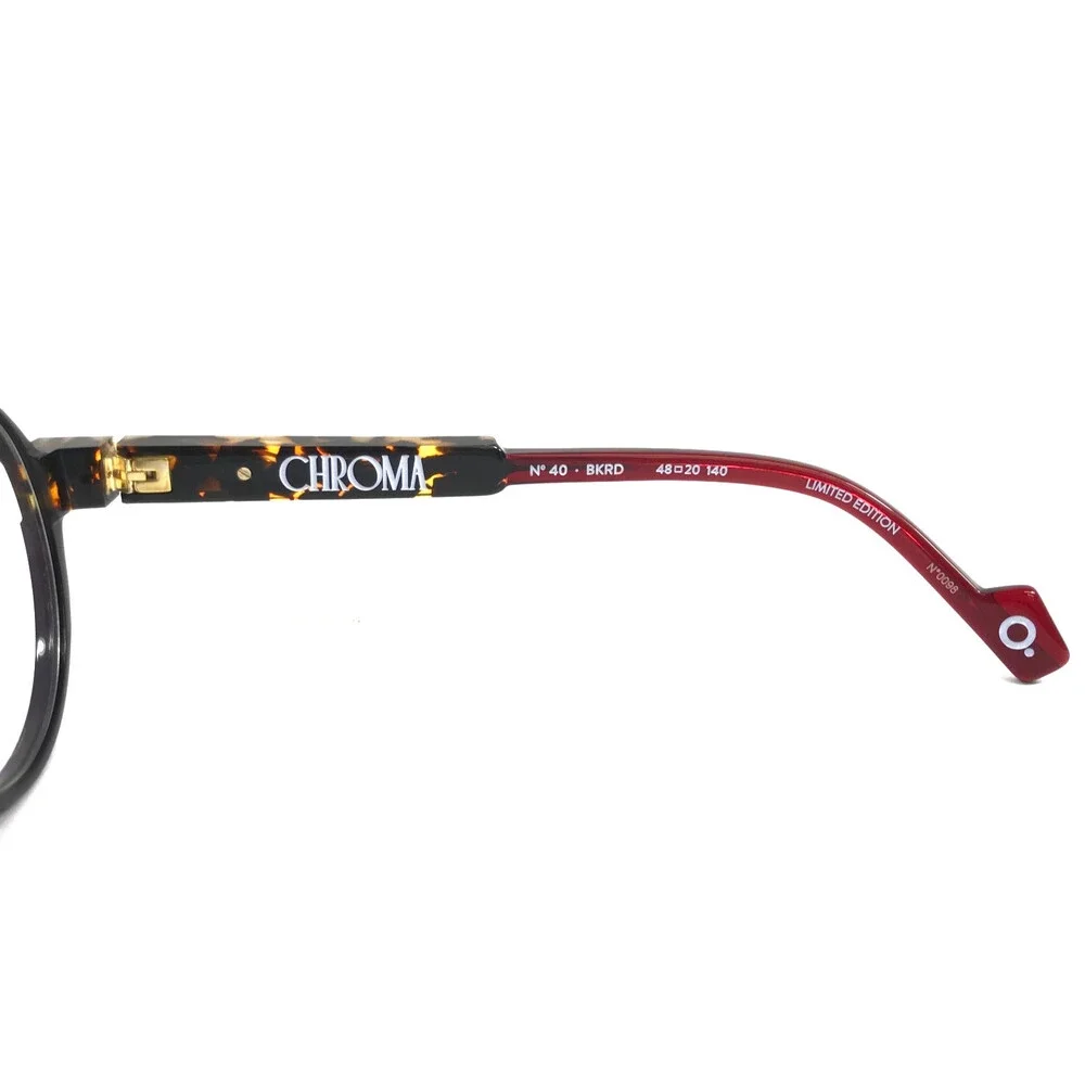 Etnia Barcelona Eyeglasses Frames CHROMA N40 BKRD Black Red Tortoise 48-20-140